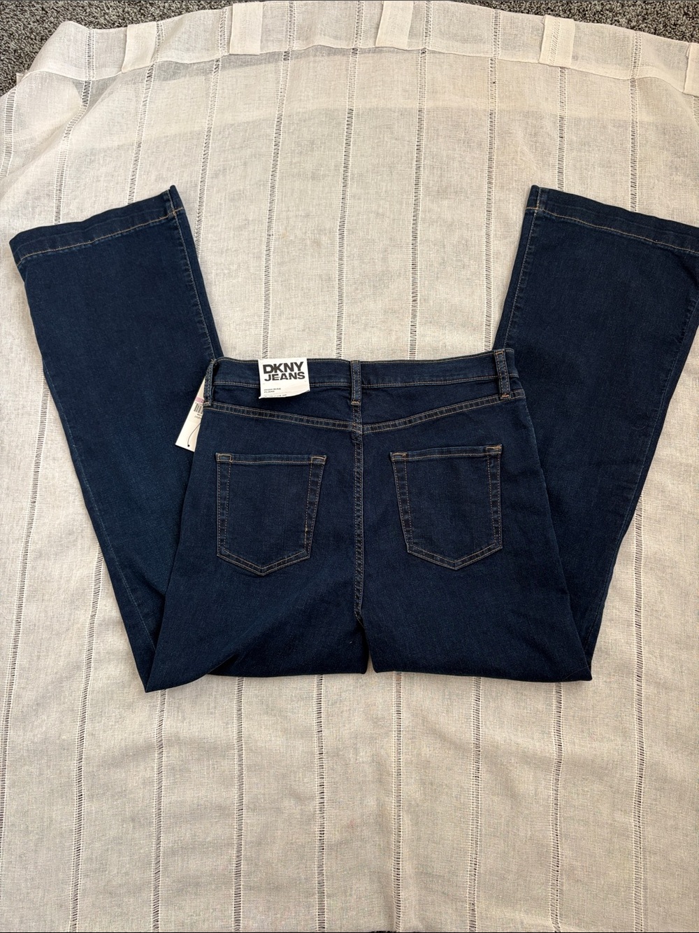 DKNY NWT Dark Tide High Rise Flare Denim - Picture 7 of 12